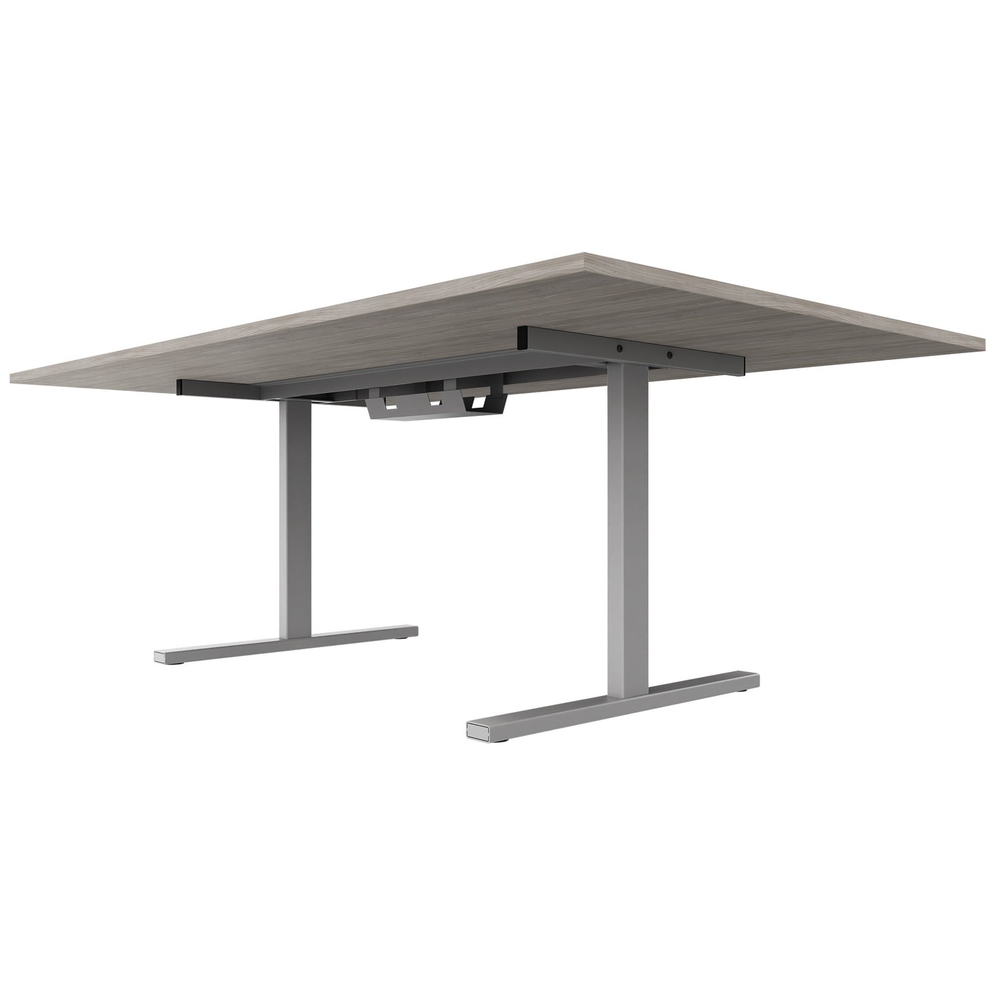 Table de conférence T-EASY | 2000 x 1200 mm (8 - 10 personnes), électrifié, chêne du nord gris