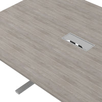 Table de conférence T-EASY | 2000 x 1200 mm (8 - 10 personnes), électrifié, chêne du nord gris