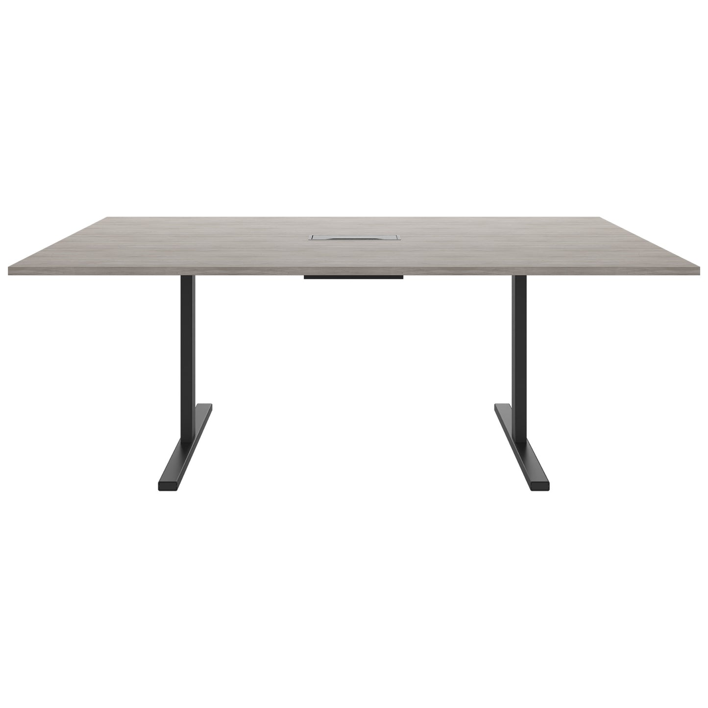 Table de conférence T-EASY | 2000 x 1200 mm (8 - 10 personnes), électrifié, chêne du nord gris