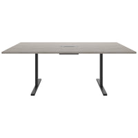 Table de conférence T-EASY | 2000 x 1200 mm (8 - 10 personnes), électrifié, chêne du nord gris