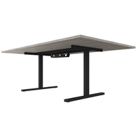 Table de conférence T-EASY | 2000 x 1200 mm (8 - 10 personnes), électrifié, chêne du nord gris