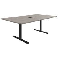 Table de conférence T-EASY | 2000 x 1200 mm (8 - 10 personnes), électrifié, chêne du nord gris