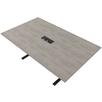 Table de conférence T-EASY | 2000 x 1200 mm (8 - 10 personnes), électrifié, chêne du nord gris