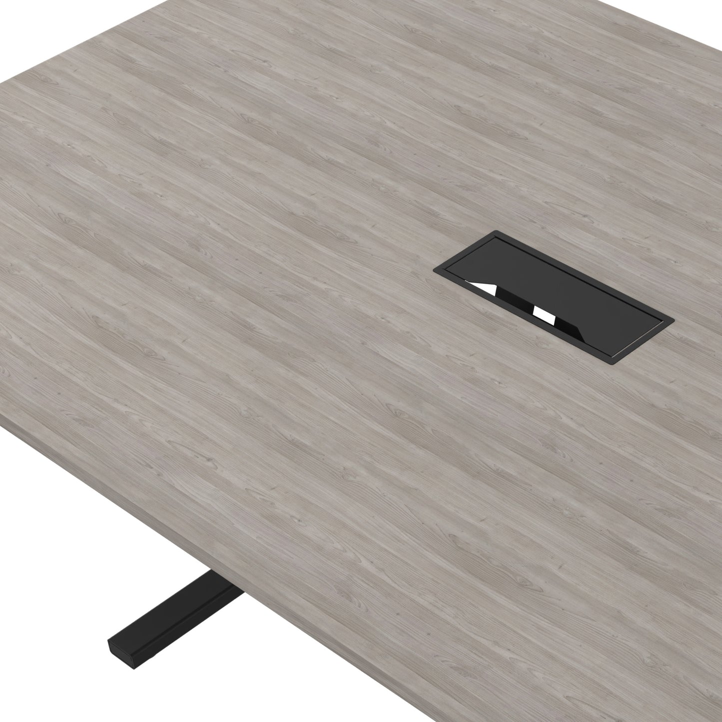 Table de conférence T-EASY | 2000 x 1200 mm (8 - 10 personnes), électrifié, chêne du nord gris