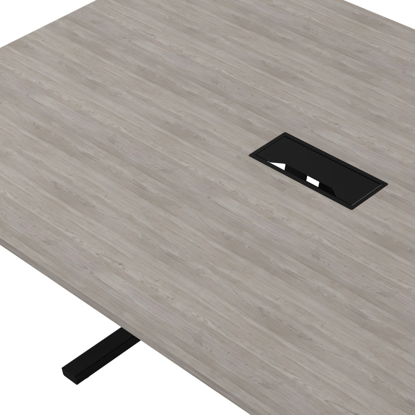 T-EASY Tableau de conférence | 2000 x 1200 mm (8 - 10 personnes), électrifié, gris de chêne nord
