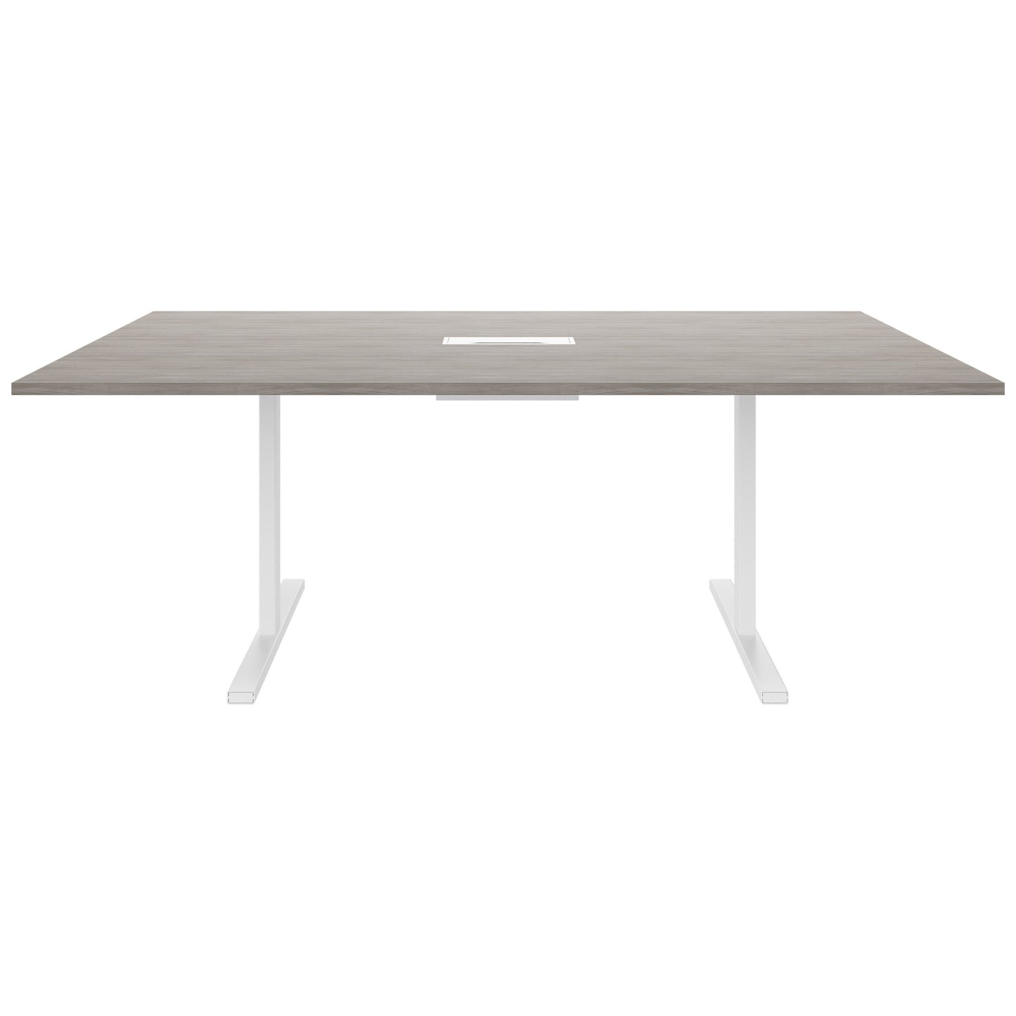 Table de conférence T-EASY | 2000 x 1200 mm (8 - 10 personnes), électrifié, chêne du nord gris