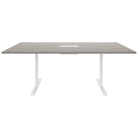 Table de conférence T-EASY | 2000 x 1200 mm (8 - 10 personnes), électrifié, chêne du nord gris