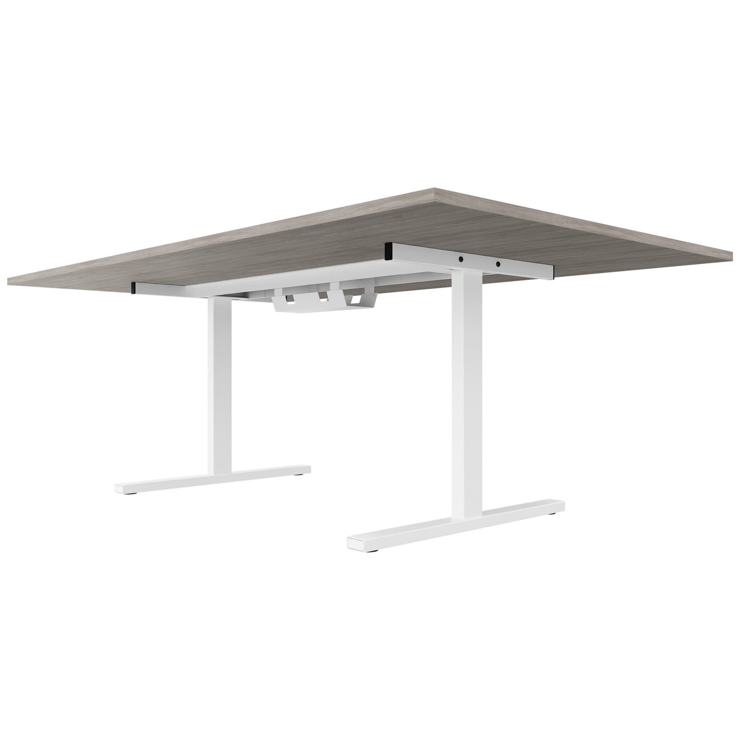 Table de conférence T-EASY | 2000 x 1200 mm (8 - 10 personnes), électrifié, chêne du nord gris