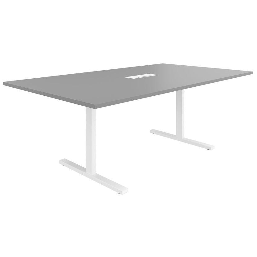 T-EASY Tableau de conférence | 2000 x 1200 mm (8 - 10 personnes), électrifié, gris perlé
