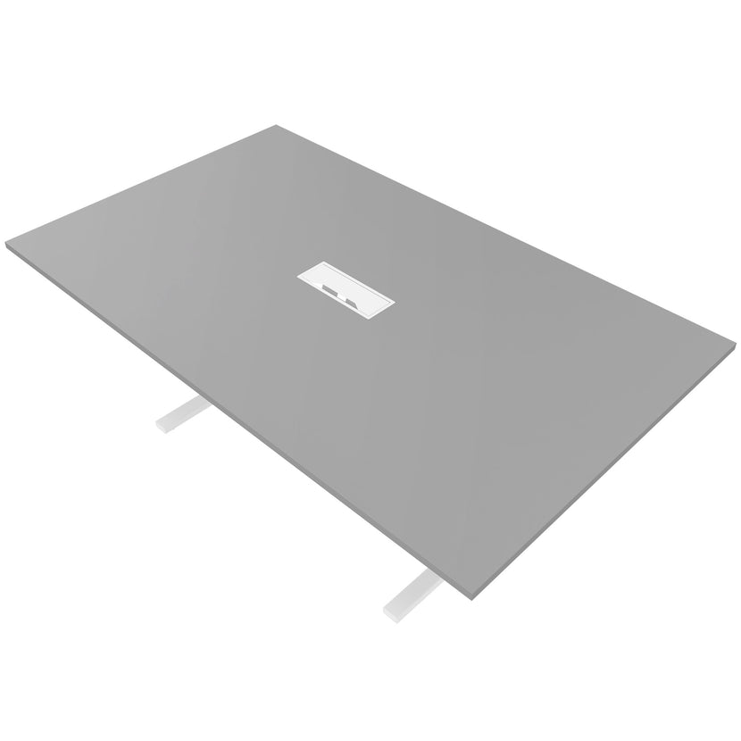 T-EASY Tableau de conférence | 2000 x 1200 mm (8 - 10 personnes), électrifié, gris perlé