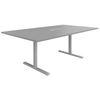 T-EASY conference table | 2000 x 1200 mm (8 - 10 people), electrified, pearl grey