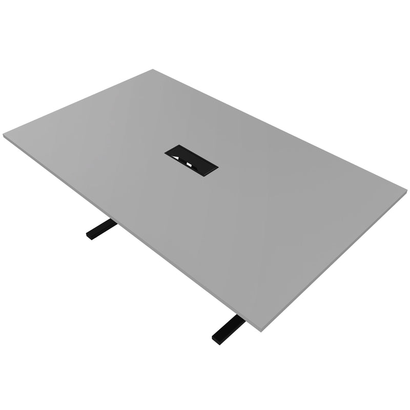 T-EASY Konferenztisch | 2000 x 1200 mm (8 - 10 Personen), elektrifiziert, Perlgrau - 4 Main Image