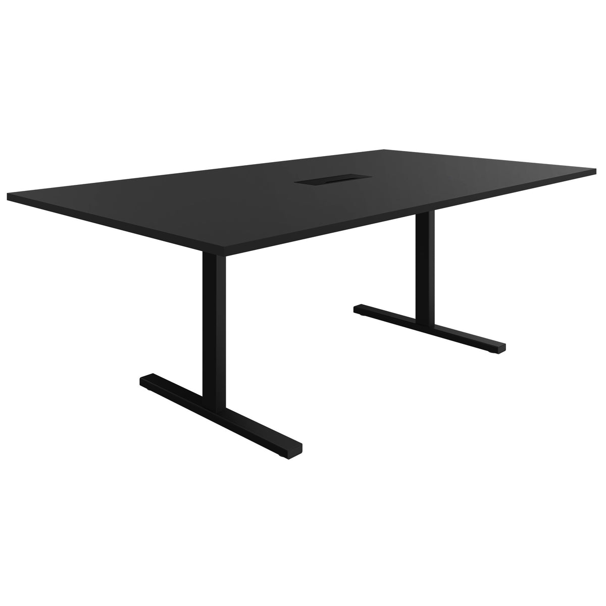T-EASY Konferenztisch | 2000 x 1200 mm (8 - 10 Personen), elektrifiziert, Schwarz - 1 Lightbox Main Image