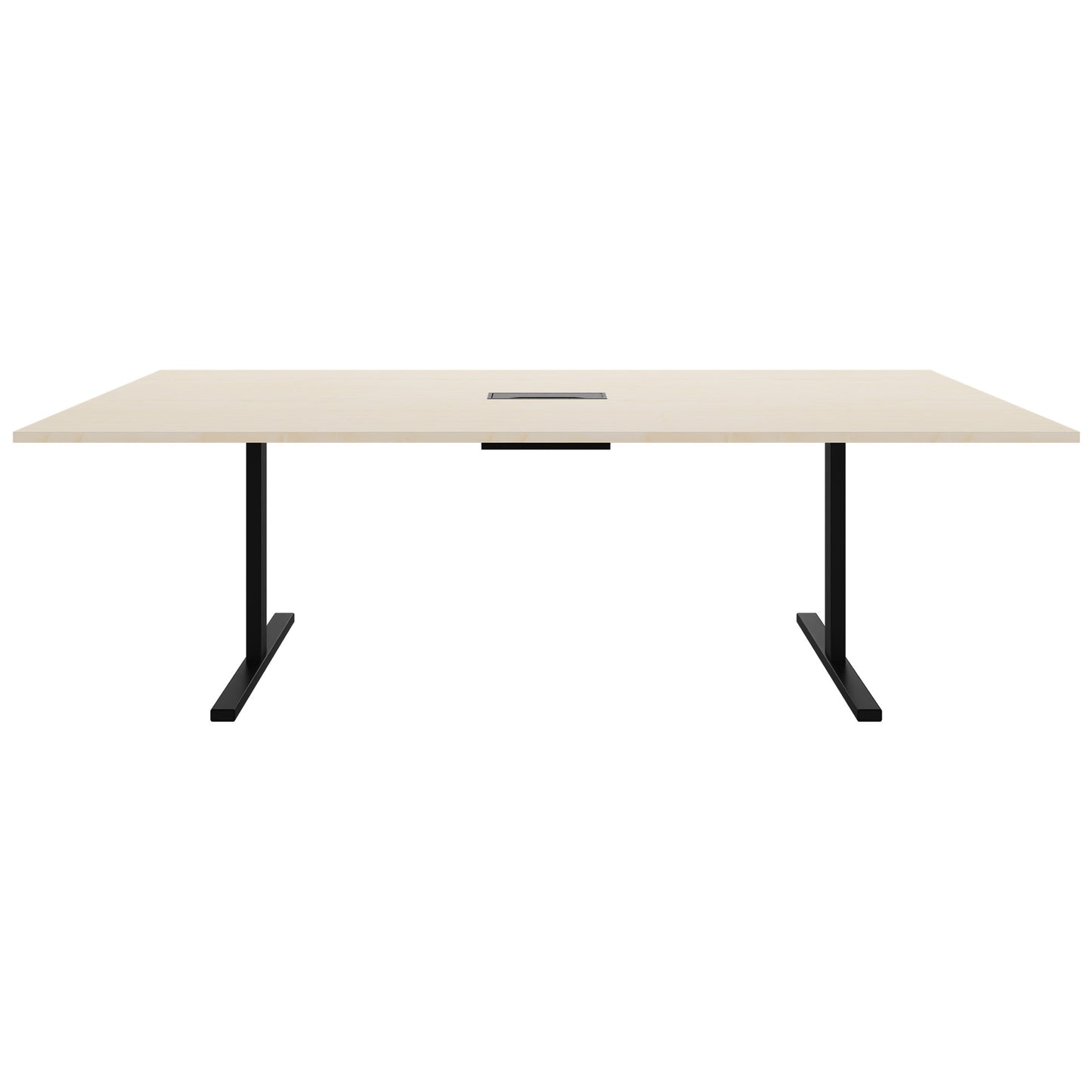 Table de conférence T-EASY | 2400 x 1200 mm (10 - 12 personnes), électrifié, érable