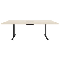 Table de conférence T-EASY | 2400 x 1200 mm (10 - 12 personnes), électrifié, érable