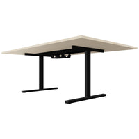 Table de conférence T-EASY | 2400 x 1200 mm (10 - 12 personnes), électrifié, érable