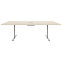 Table de conférence T-EASY | 2400 x 1200 mm (10 - 12 personnes), électrifié, érable