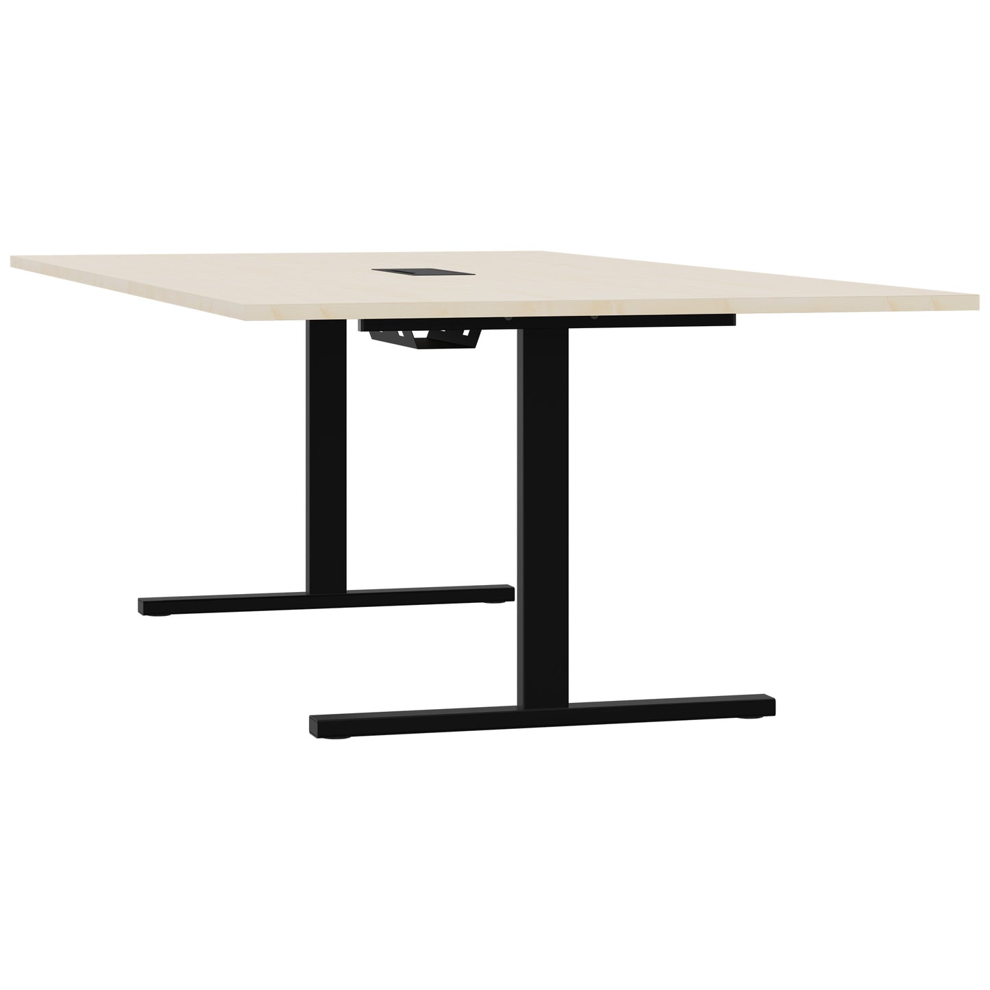 Table de conférence T-EASY | 2400 x 1200 mm (10 - 12 personnes), électrifié, érable