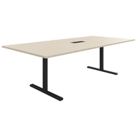 Table de conférence T-EASY | 2400 x 1200 mm (10 - 12 personnes), électrifié, érable