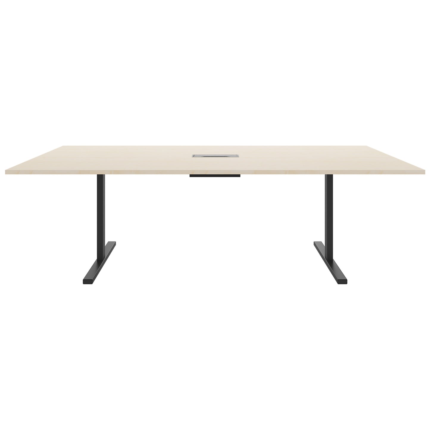 Table de conférence T-EASY | 2400 x 1200 mm (10 - 12 personnes), électrifié, érable