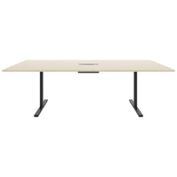 Table de conférence T-EASY | 2400 x 1200 mm (10 - 12 personnes), électrifié, érable