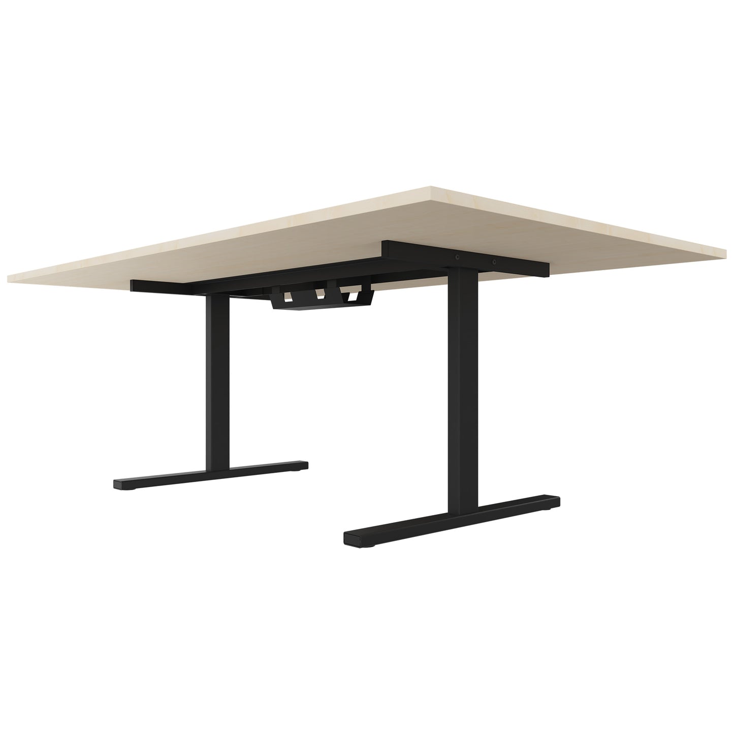 Table de conférence T-EASY | 2400 x 1200 mm (10 - 12 personnes), électrifié, érable