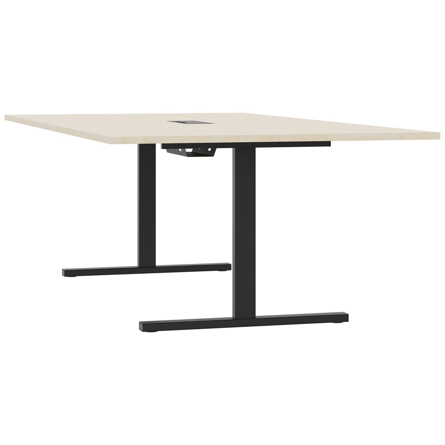 Table de conférence T-EASY | 2400 x 1200 mm (10 - 12 personnes), électrifié, érable