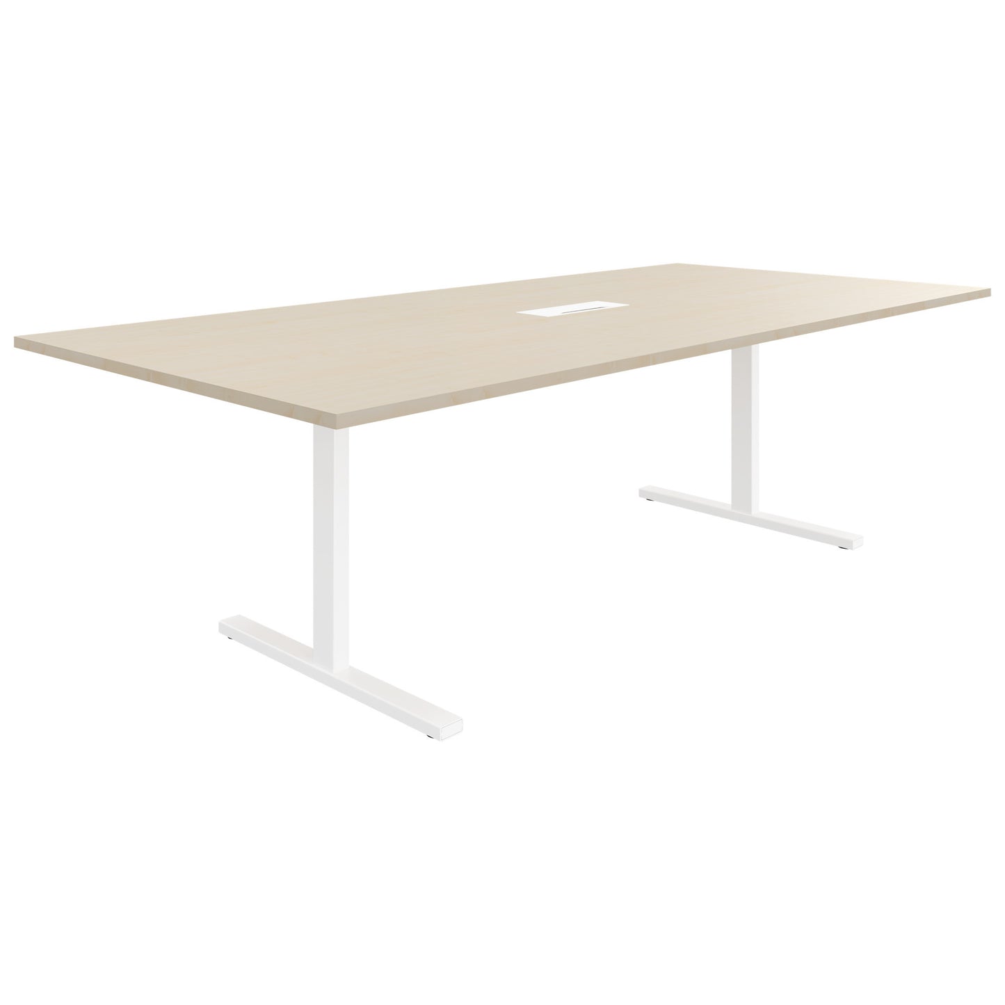 Table de conférence T-EASY | 2400 x 1200 mm (10 - 12 personnes), électrifié, érable