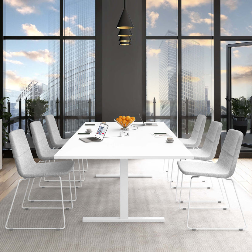 T-EASY Tableau de conférence | 2400 x 1200 mm (10 - 12 personnes), électrifié, anthracite