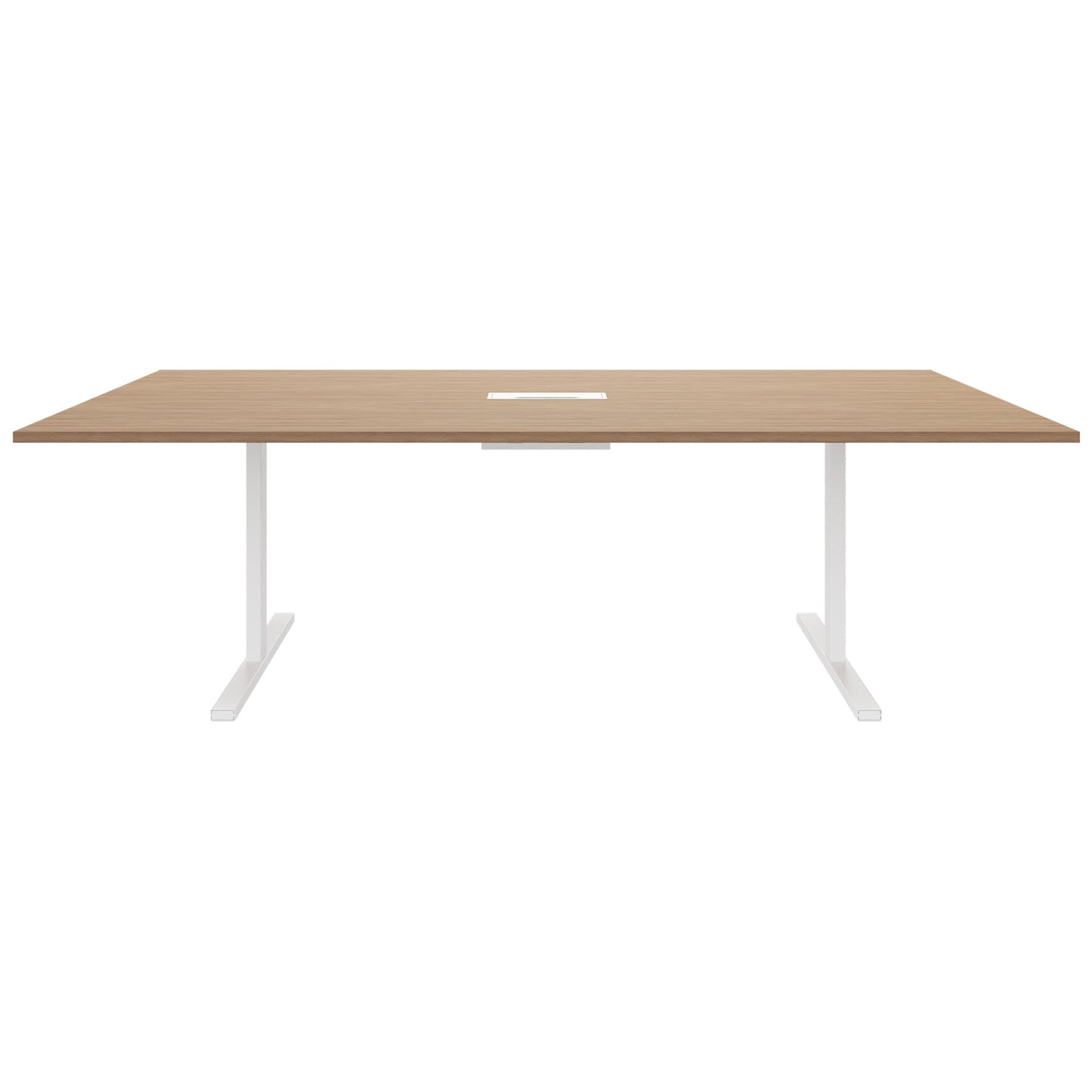 Table de conférence T-EASY | 2400 x 1200 mm (10 - 12 personnes), électrifié, chêne ambré