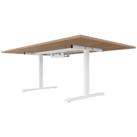 Table de conférence T-EASY | 2400 x 1200 mm (10 - 12 personnes), électrifié, chêne ambré