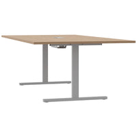 Table de conférence T-EASY | 2400 x 1200 mm (10 - 12 personnes), électrifié, chêne ambré