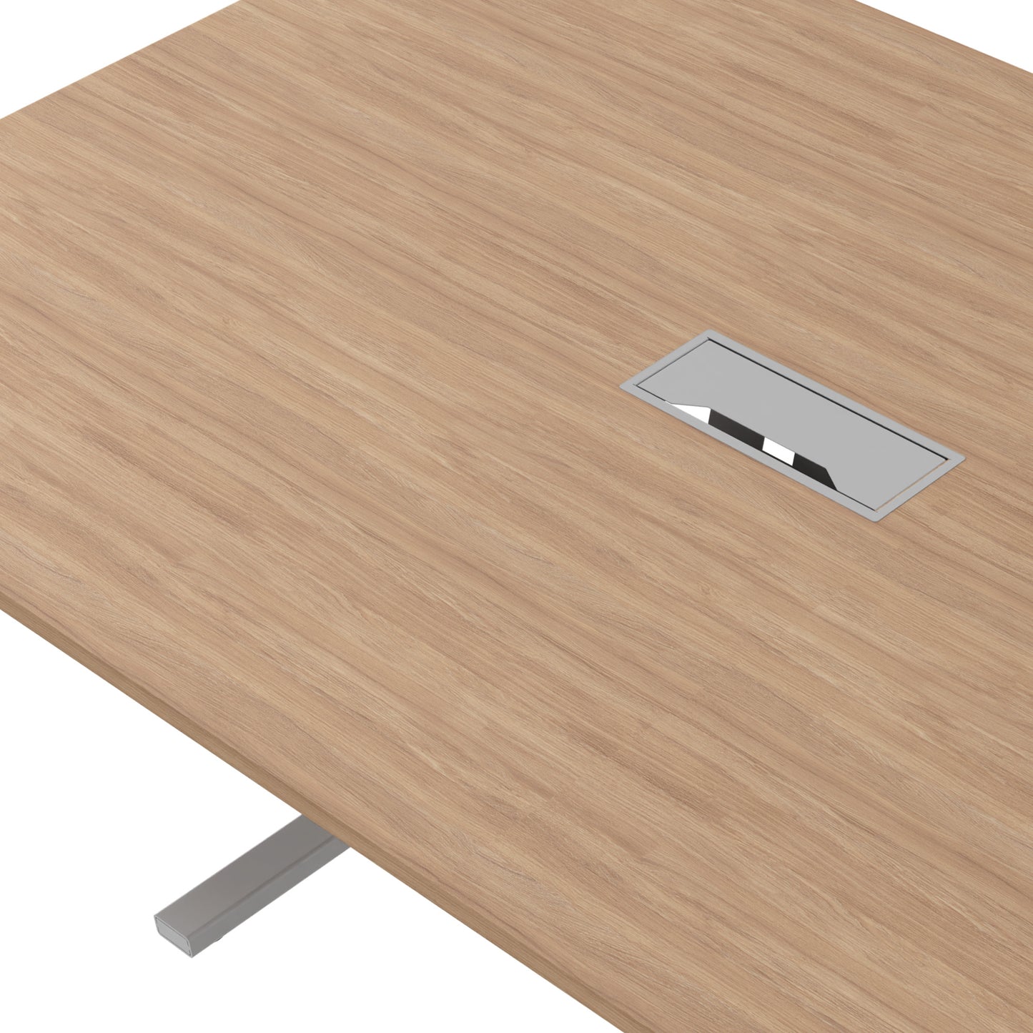 Table de conférence T-EASY | 2400 x 1200 mm (10 - 12 personnes), électrifié, chêne ambré