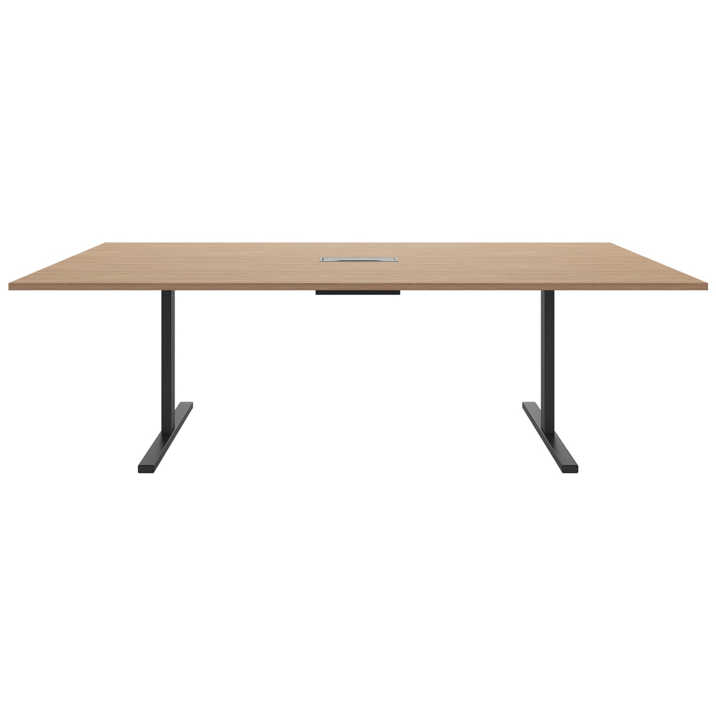 Table de conférence T-EASY | 2400 x 1200 mm (10 - 12 personnes), électrifié, chêne ambré