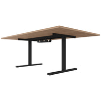 Table de conférence T-EASY | 2400 x 1200 mm (10 - 12 personnes), électrifié, chêne ambré