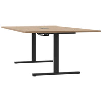 Table de conférence T-EASY | 2400 x 1200 mm (10 - 12 personnes), électrifié, chêne ambré