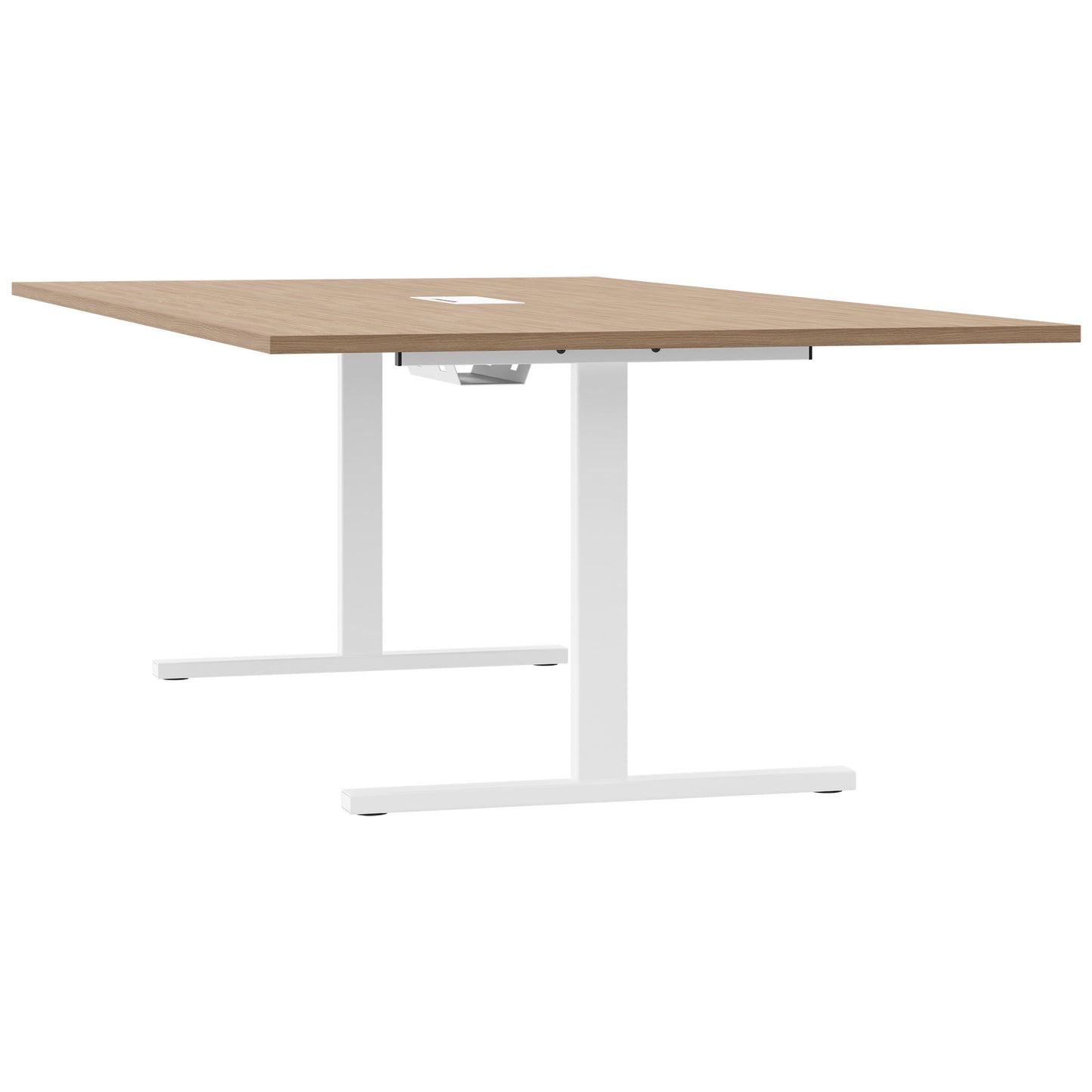 Table de conférence T-EASY | 2400 x 1200 mm (10 - 12 personnes), électrifié, chêne ambré