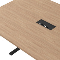 Table de conférence T-EASY | 2400 x 1200 mm (10 - 12 personnes), électrifié, chêne ambré