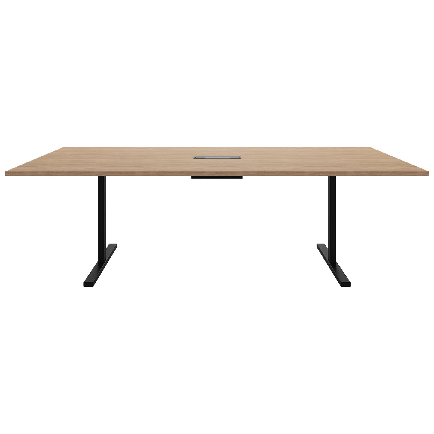 Table de conférence T-EASY | 2400 x 1200 mm (10 - 12 personnes), électrifié, chêne ambré