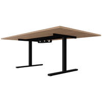 Table de conférence T-EASY | 2400 x 1200 mm (10 - 12 personnes), électrifié, chêne ambré