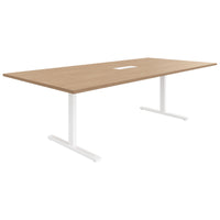 Table de conférence T-EASY | 2400 x 1200 mm (10 - 12 personnes), électrifié, chêne ambré