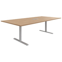 Table de conférence T-EASY | 2400 x 1200 mm (10 - 12 personnes), électrifié, chêne ambré