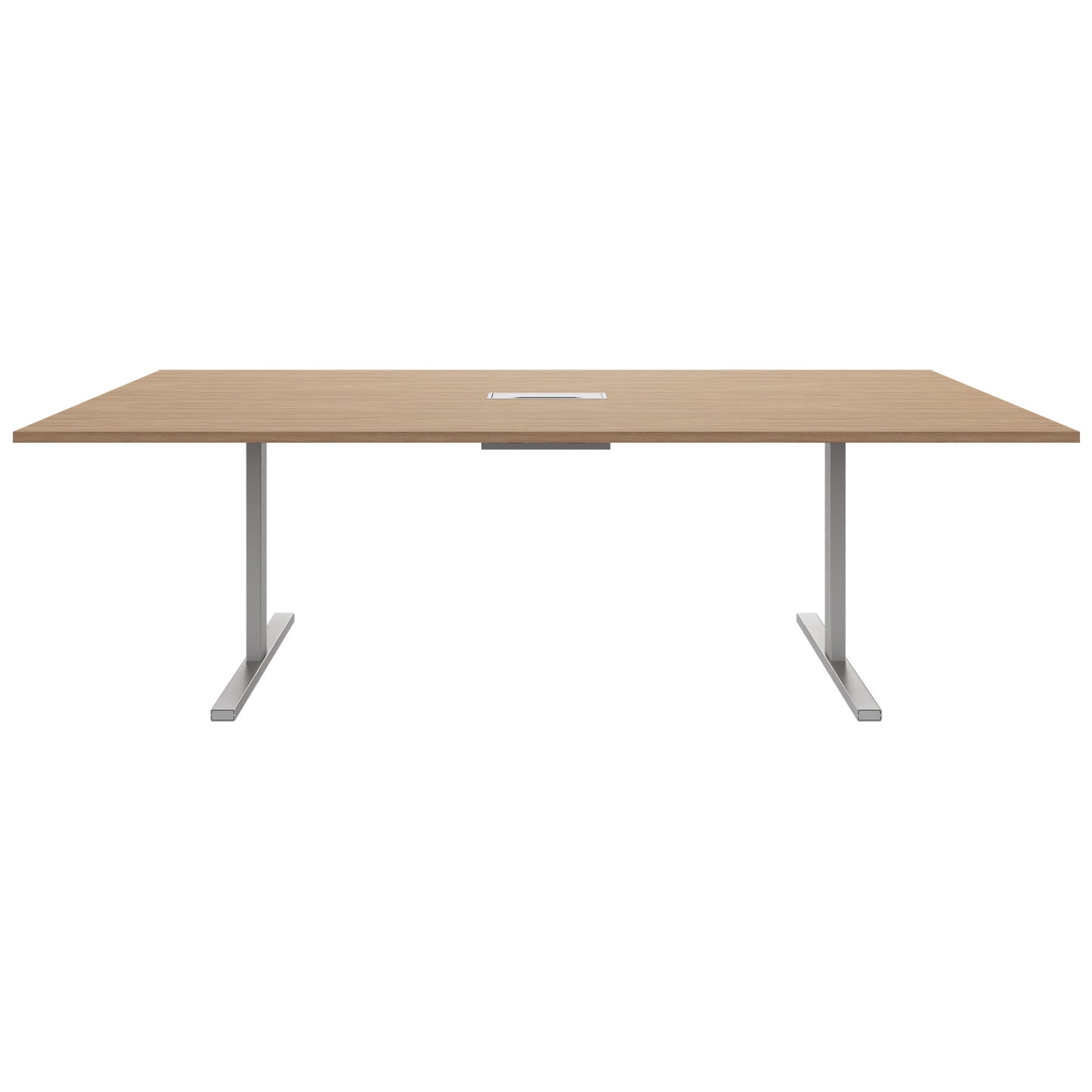 Table de conférence T-EASY | 2400 x 1200 mm (10 - 12 personnes), électrifié, chêne ambré