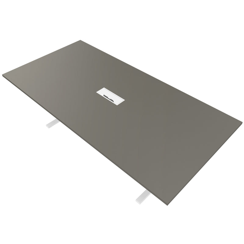 T-EASY Konferenztisch | 2400 x 1200 mm (10 - 12 Personen), elektrifiziert, Cubanitgrau - 12 Main Image