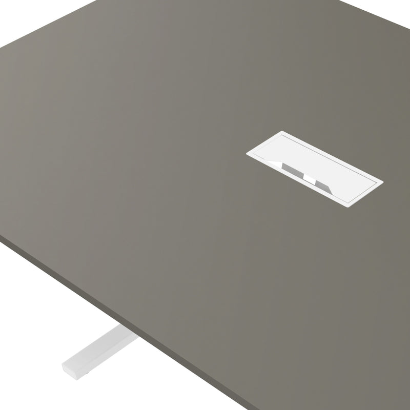 T-EASY Konferenztisch | 2400 x 1200 mm (10 - 12 Personen), elektrifiziert, Cubanitgrau - 14 Main Image