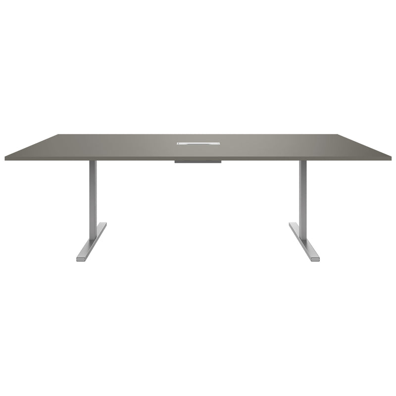 T-EASY Konferenztisch | 2400 x 1200 mm (10 - 12 Personen), elektrifiziert, Cubanitgrau - 16 Main Image