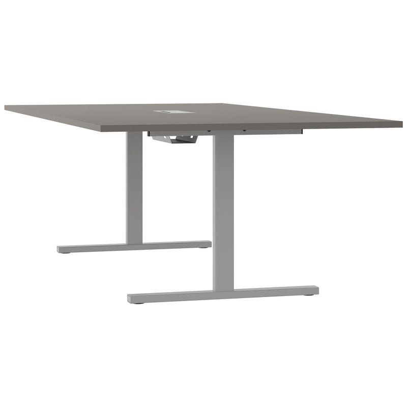 T-EASY Konferenztisch | 2400 x 1200 mm (10 - 12 Personen), elektrifiziert, Cubanitgrau - 18 Main Image
