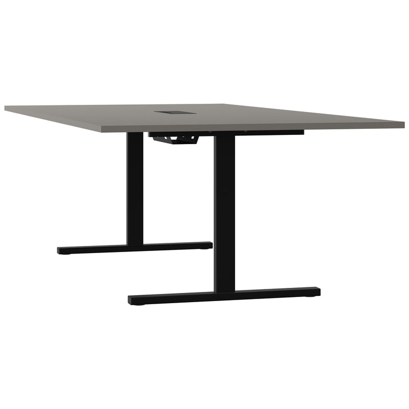 T-EASY Konferenztisch | 2400 x 1200 mm (10 - 12 Personen), elektrifiziert, Cubanitgrau - 4 Main Image