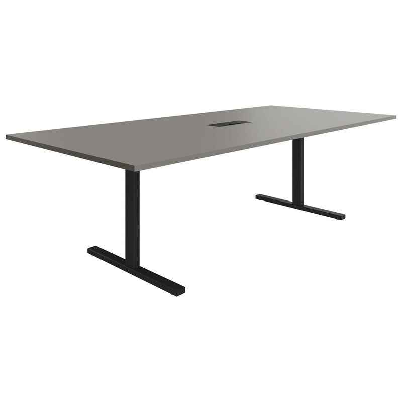 T-EASY Konferenztisch | 2400 x 1200 mm (10 - 12 Personen), elektrifiziert, Cubanitgrau - 22 Main Image
