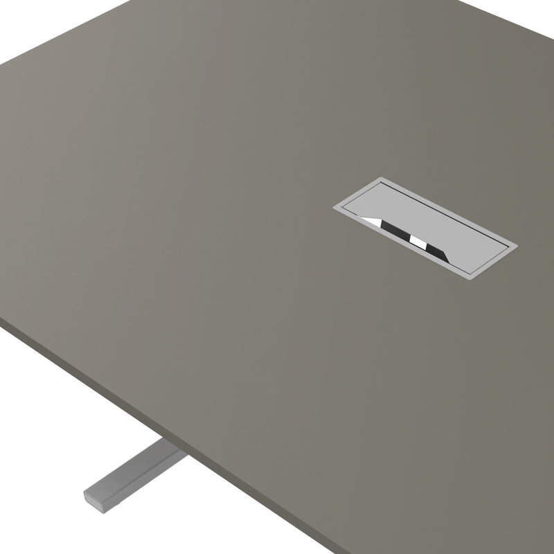 T-EASY Konferenztisch | 2400 x 1200 mm (10 - 12 Personen), elektrifiziert, Cubanitgrau - 21 Main Image